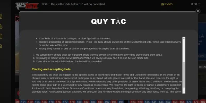 Chi tiết các quy tắc Đá gà WS168 8XX mà mọi bet thủ cần nắm